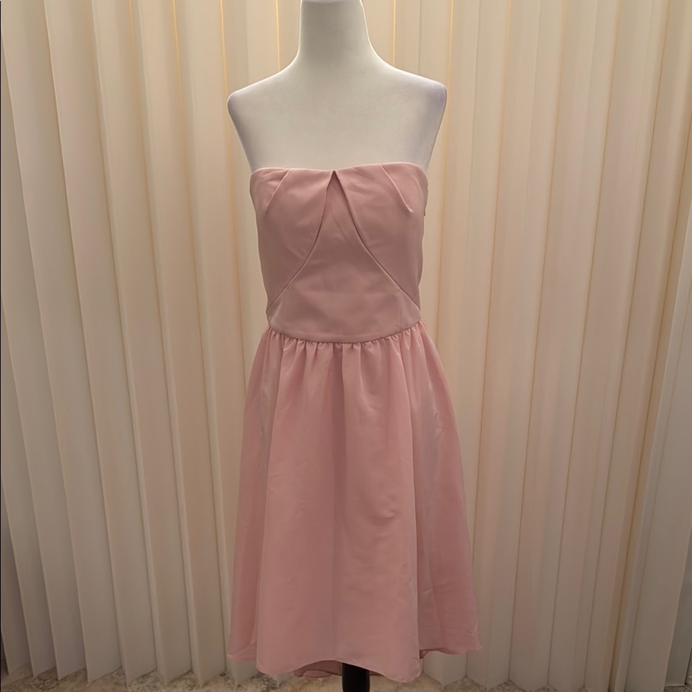Elegant Pink Strapless Dress